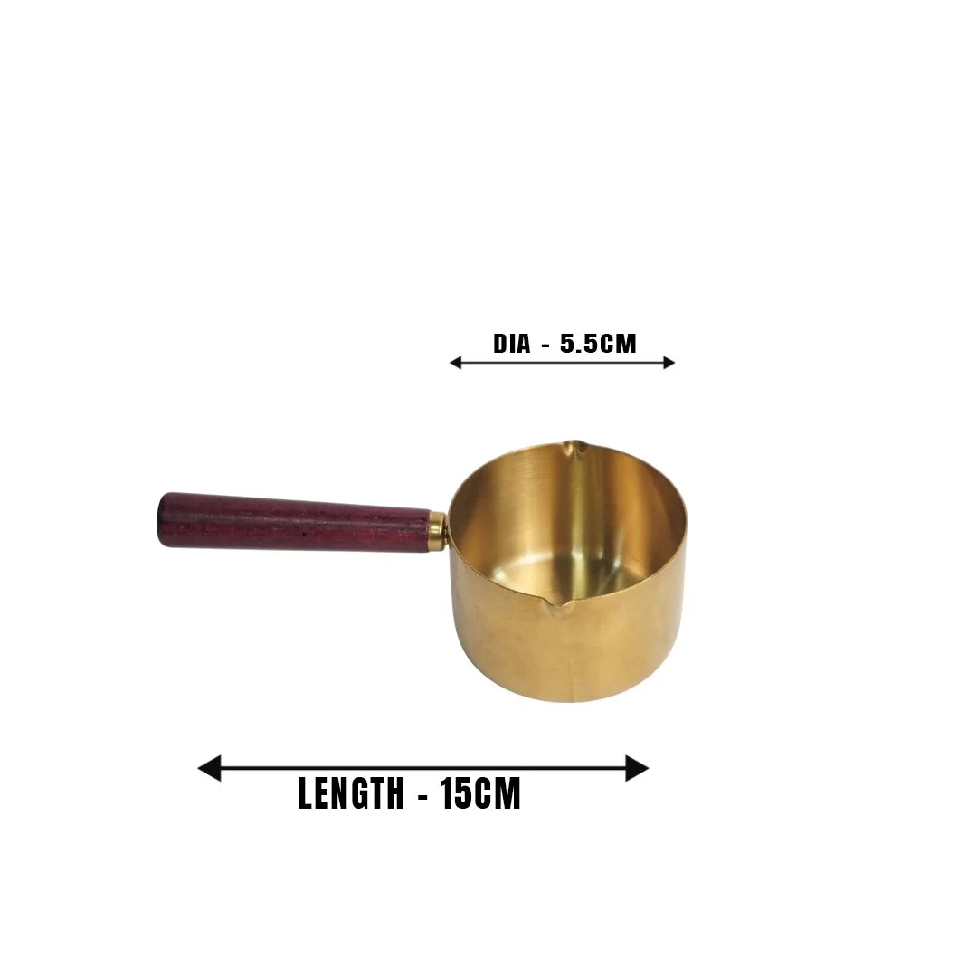 MM SS Gold PVD Coating Woodern Handle Measuring Cup