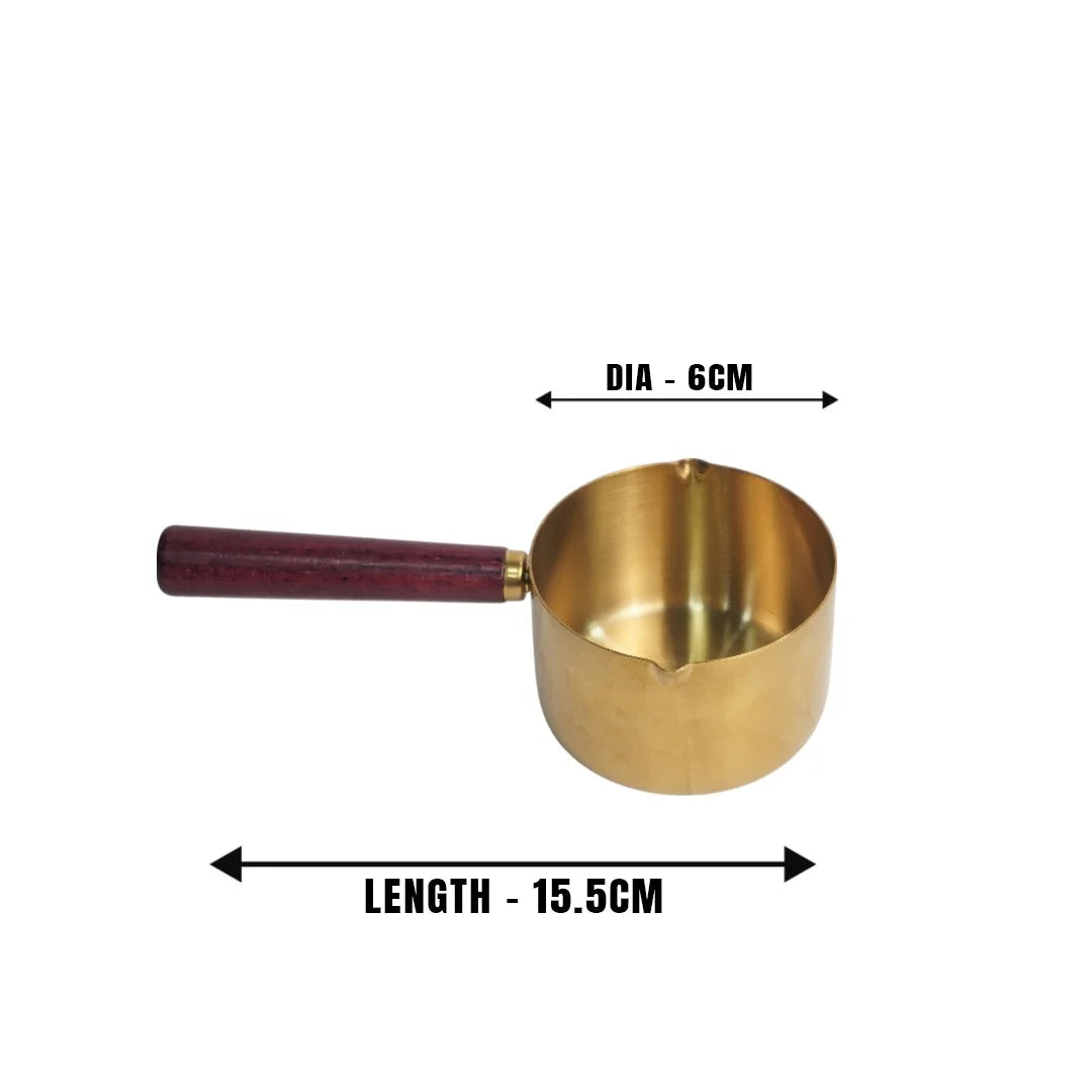 MM SS Gold PVD Coating Woodern Handle Measuring Cup