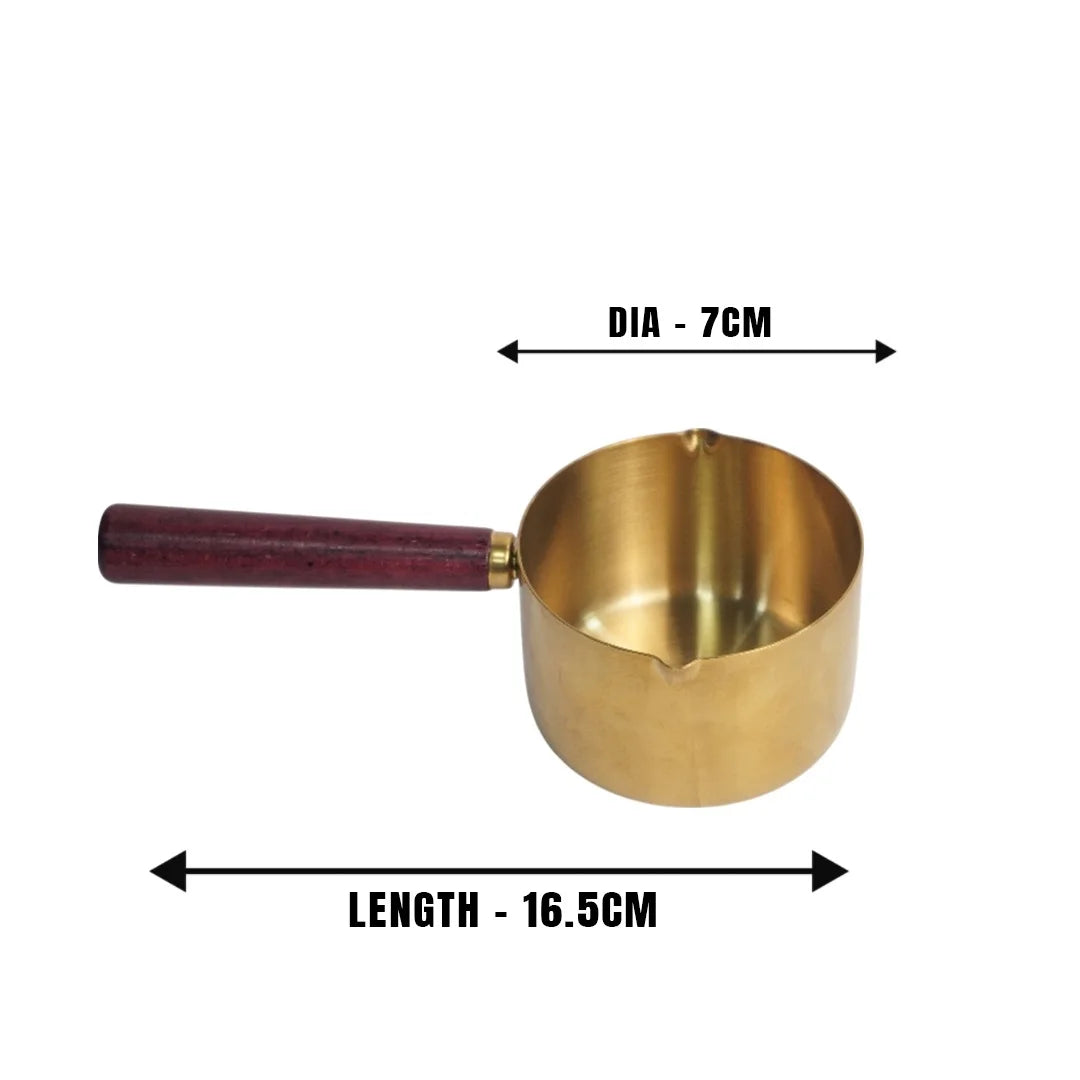 MM SS Gold PVD Coating Woodern Handle Measuring Cup