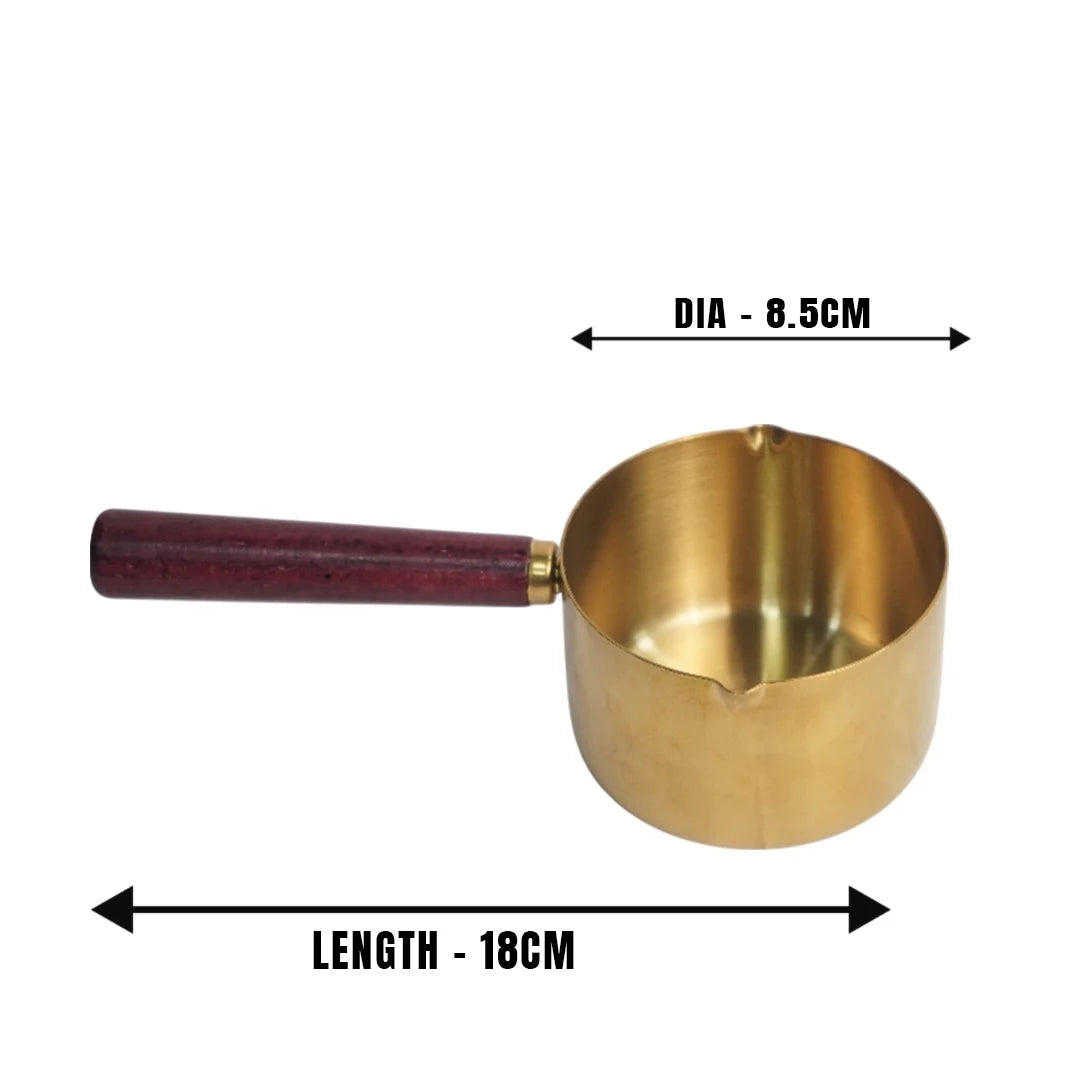 MM SS Gold PVD Coating Woodern Handle Measuring Cup