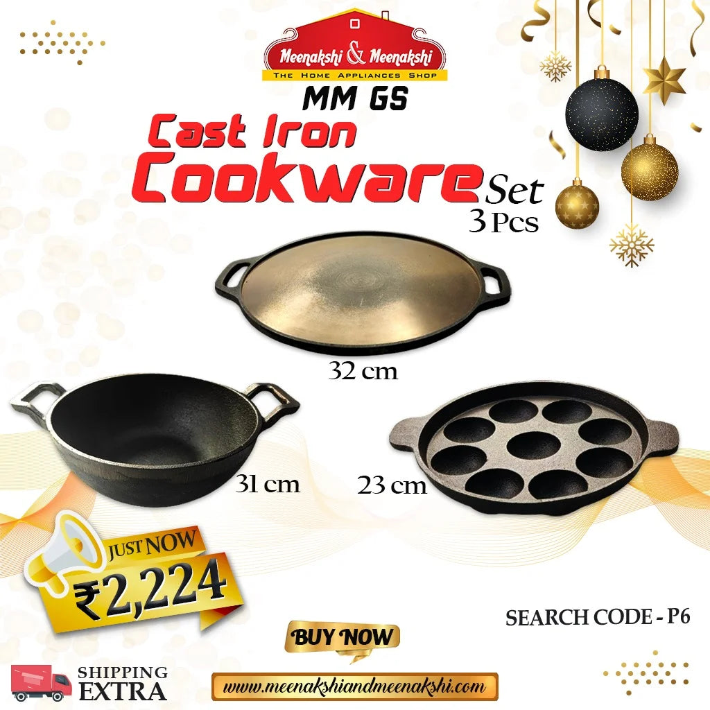 P6 - MM GS 3 Pc Cast Iron Cookware Set