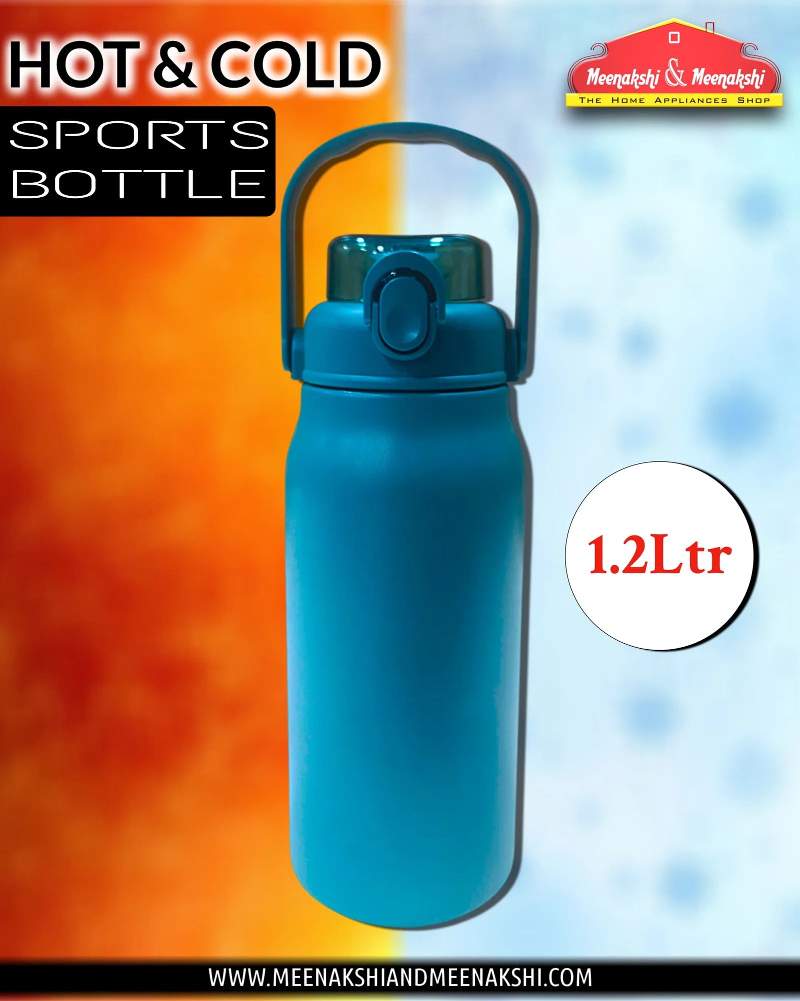 1200ml Hot & Cold Sports Bottle Ash Blue MM2643