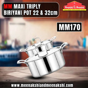 MM MAXI TRIPLY BIRIYANI POT 22CM & 32CM Combo