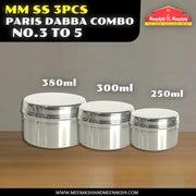 MM SS 3Pcs Paris Dabba Combo No.3 to 5 MM2218
