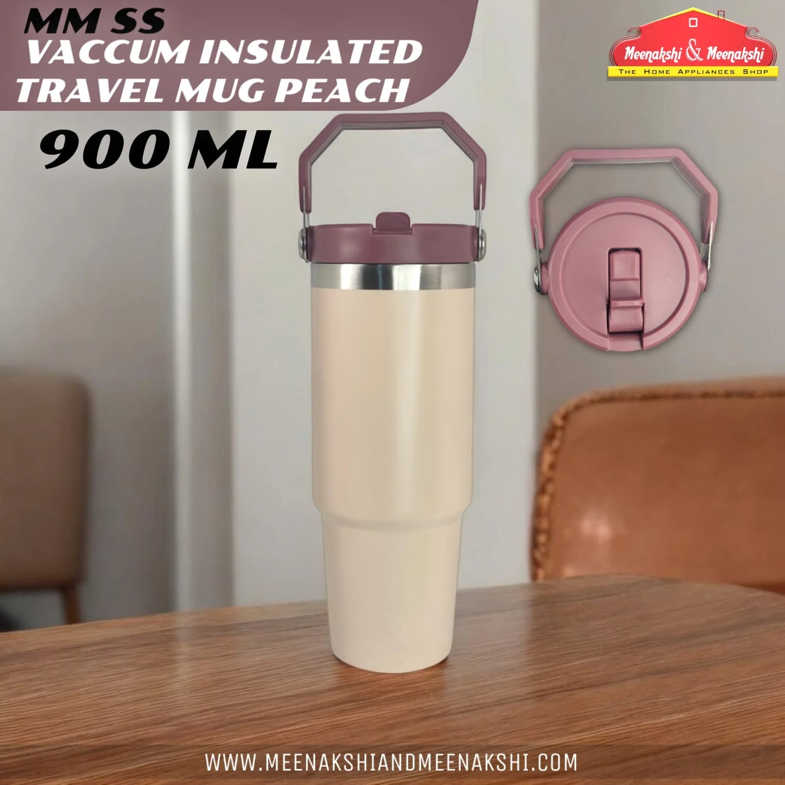 MM SS Vaccum Insulated Travel Mug Peach 900ml MM2078