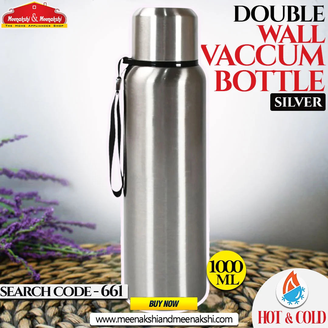 Double Wall Vaccum Bottle Silver 1000 ML MM661