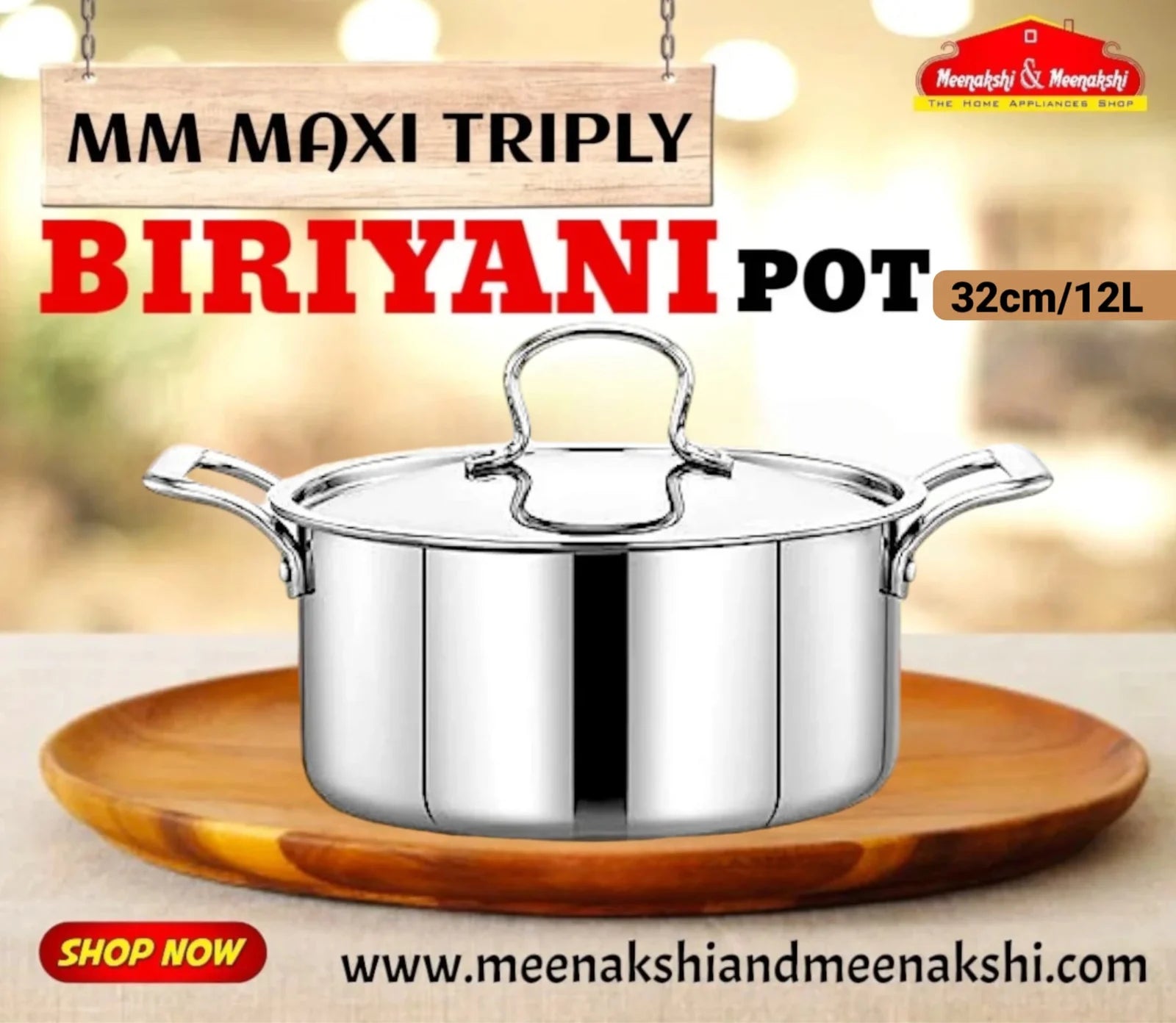 MM MAXI TRIPLY BIRIYANI POT 32CM