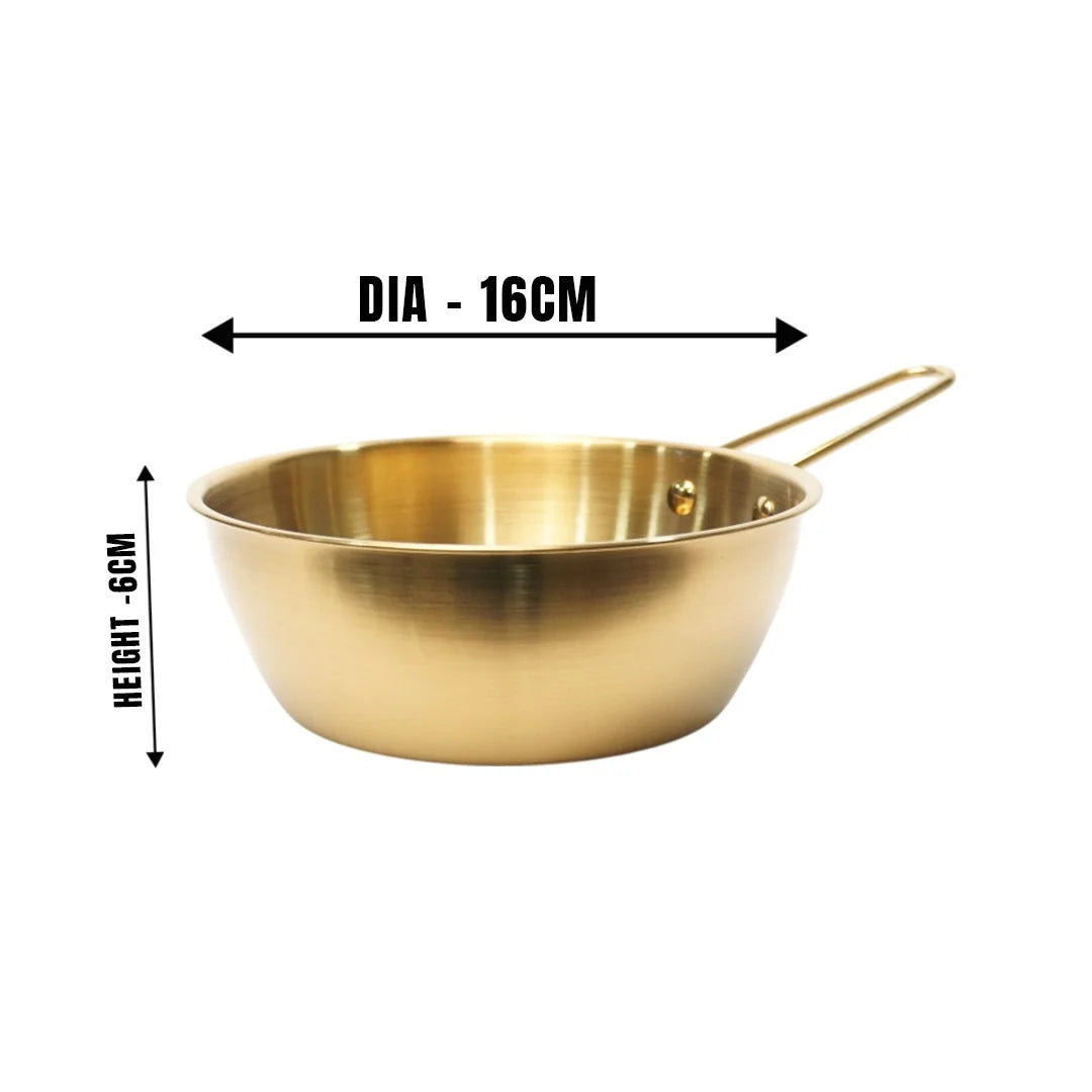 MM SS Gold PVD Coating One Handle Ramen Bowl