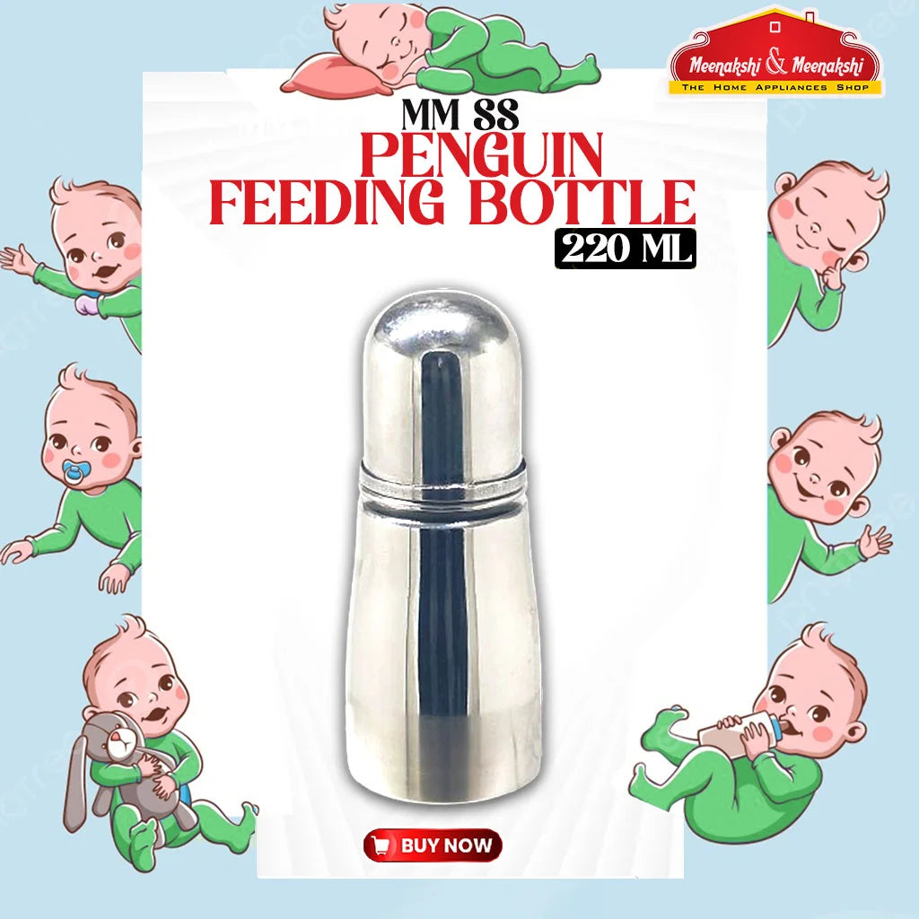 MM SS PENGUIN FEEDING BOTTLE 220ML MM493