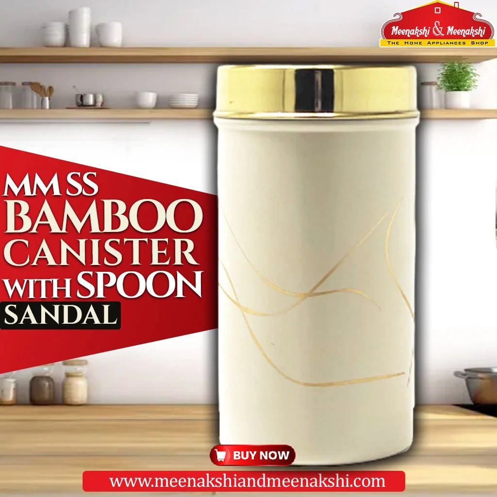 MM SS BAMBOO CANISTER WITH SPOON SANDAL 900ML MM1197