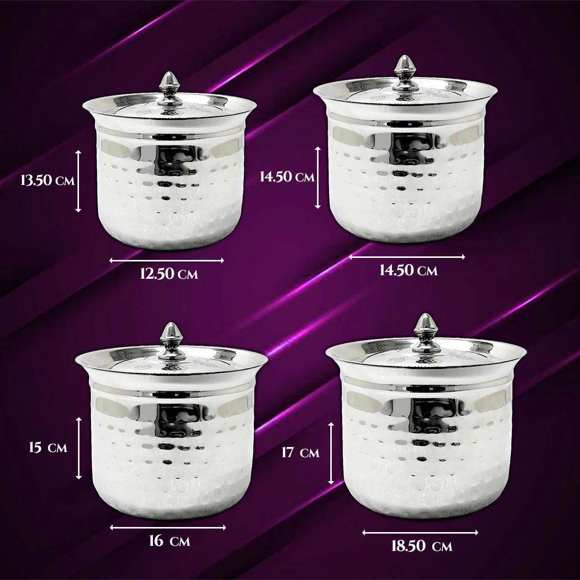 MM SS Hammered Adak 4 Pcs Set MM1136