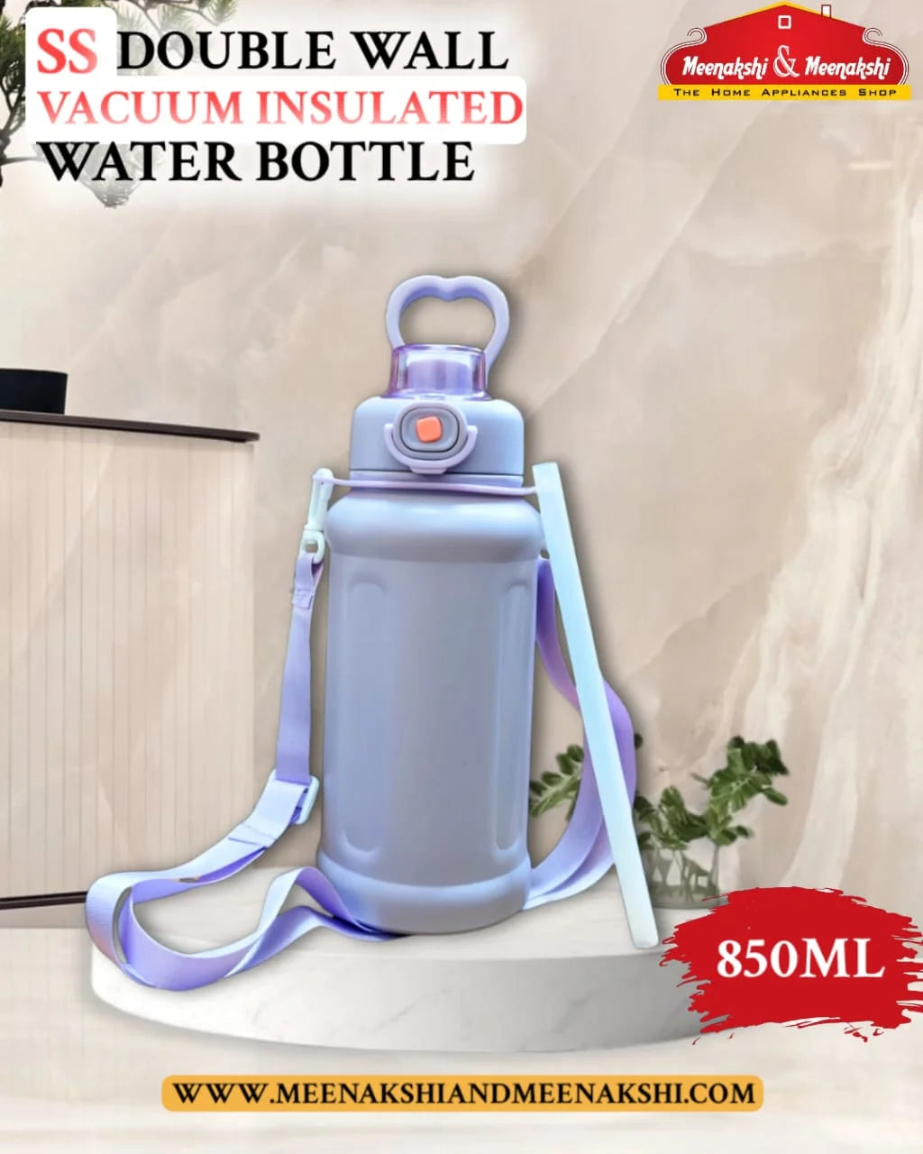 SS Double Wall Vacuum Insulated Water Bottle Purple MM1421