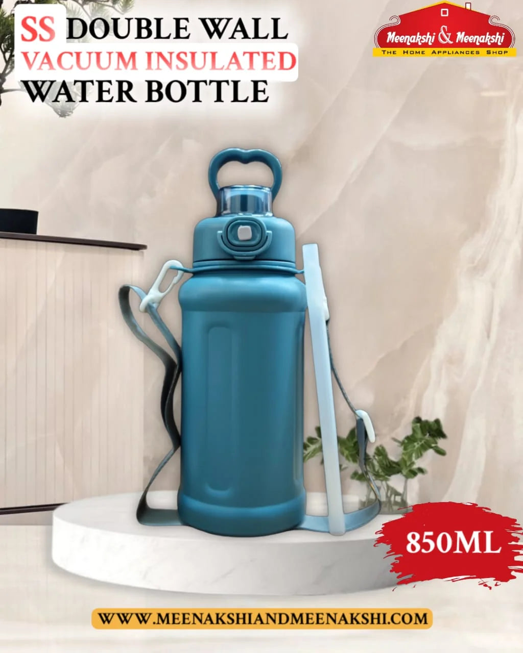 SS Double Wall Vacuum Insulated Water Bottle Hippie Blue MM1418