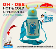 OH-DEE Hot & Cold Sipper Bottle Green - 650 ml MM1041