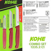 KOHE 3pcs Combo Peeler + Knife + Serrated Knife 1235.2C1