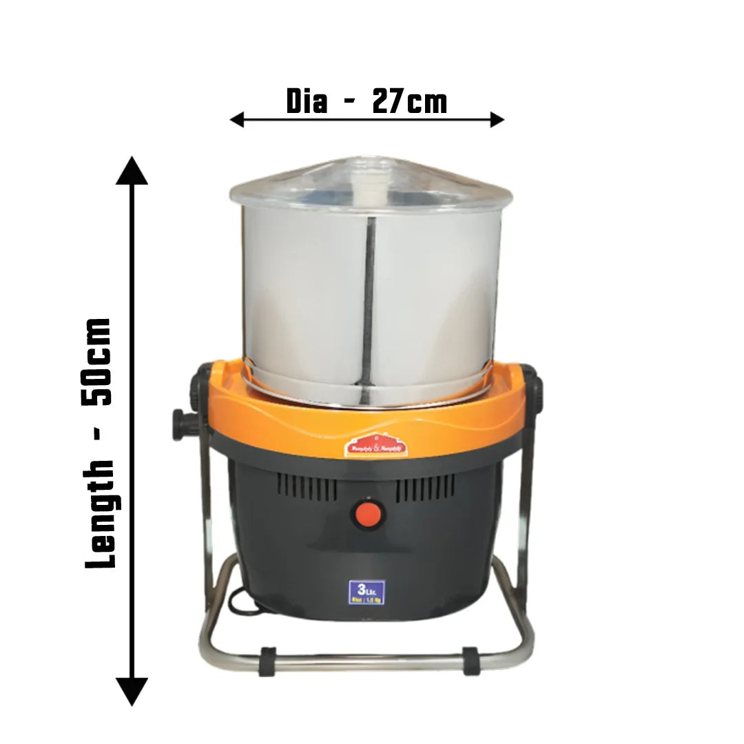 MM20 Table Top Tilting Grinder 3L Grey & Orange with Small Drum 1.5L MM3365