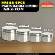 MM SS 4Pcs Paris Dabba Combo No.6 to 9 MM2219