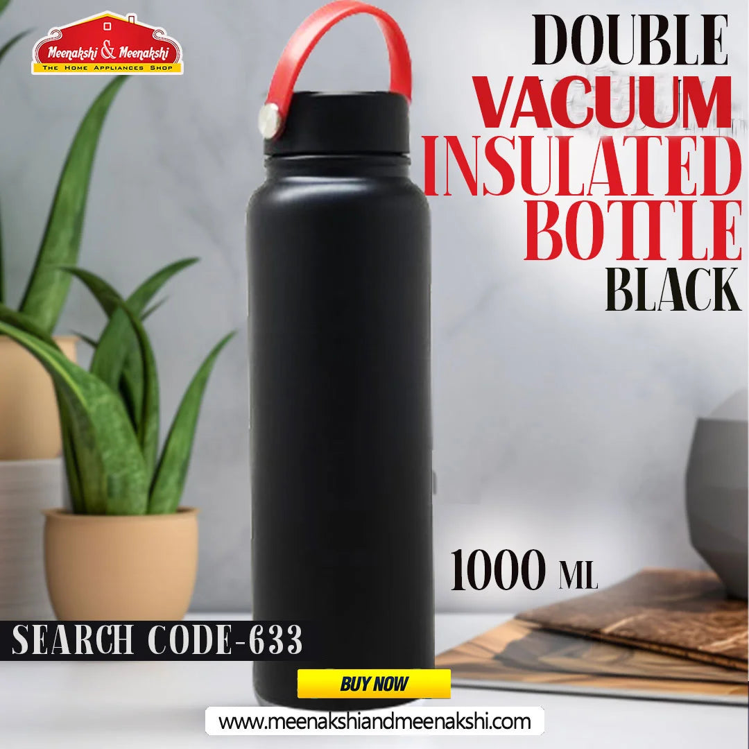 Double Wall Vacuum Bottle Black 1000ml MM633