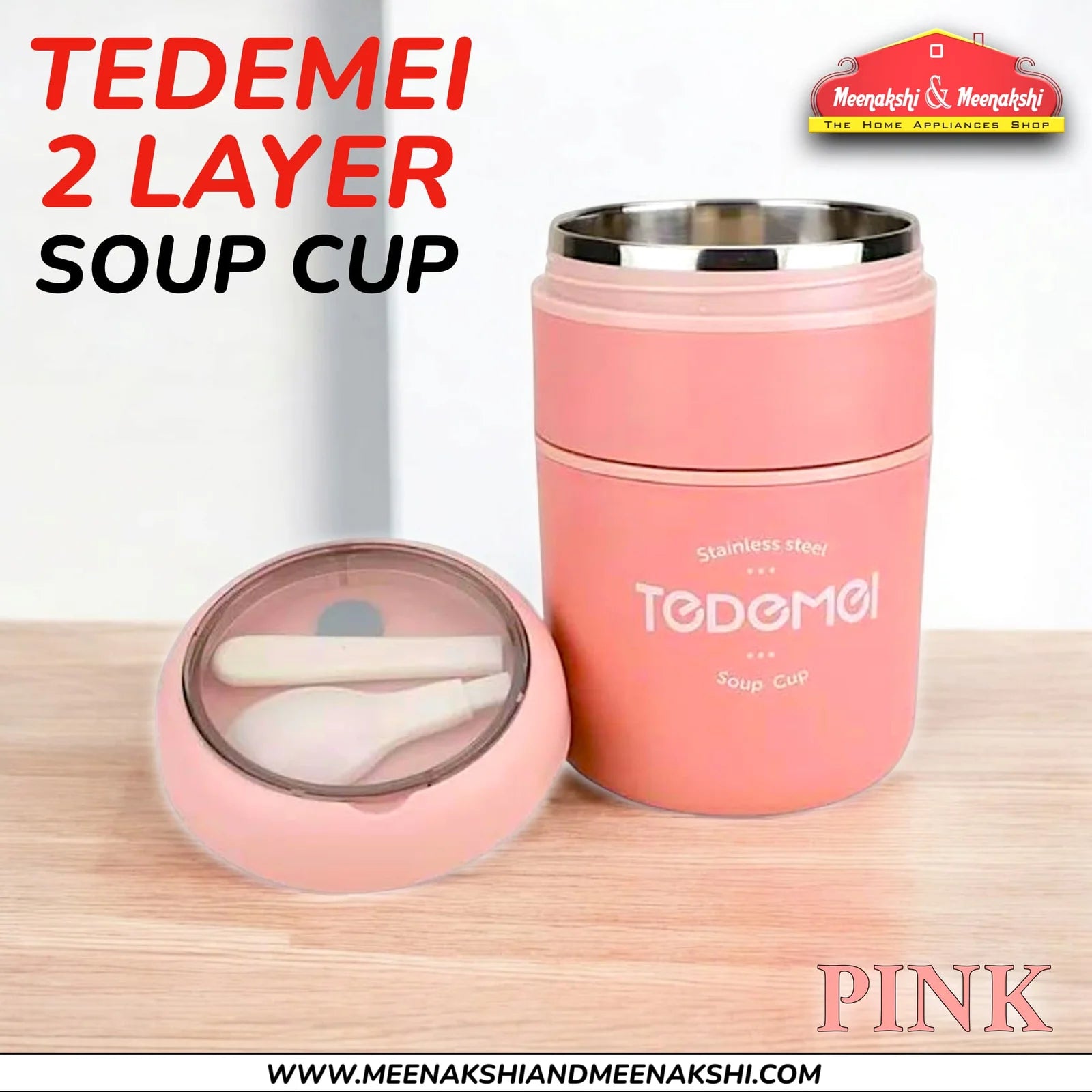 Tedemel 2 layer Soup Cup Pink MM2667