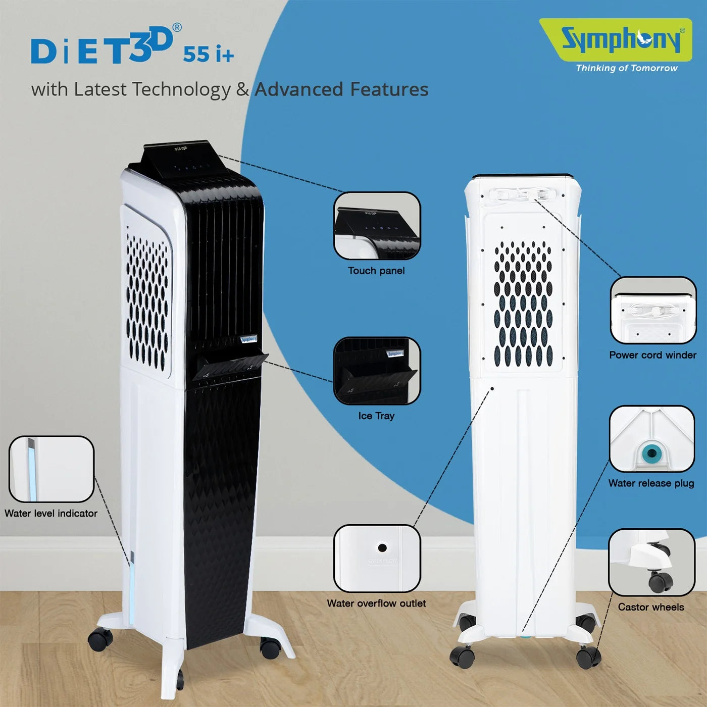 Symphony Diet 3D 55 i+ Tower Air Cooler
