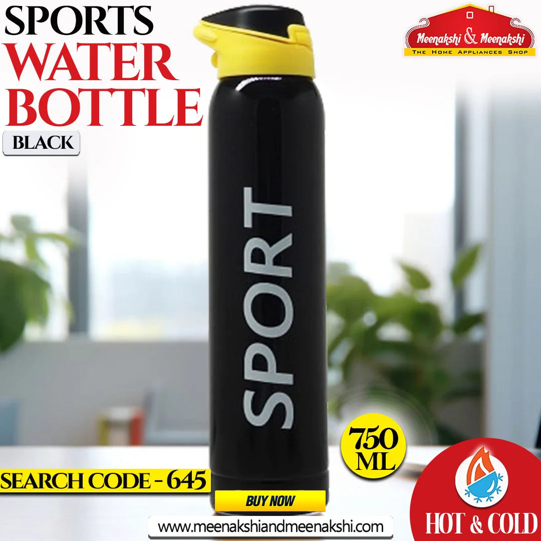 Sports Water Bottle Black 750 ml MM645