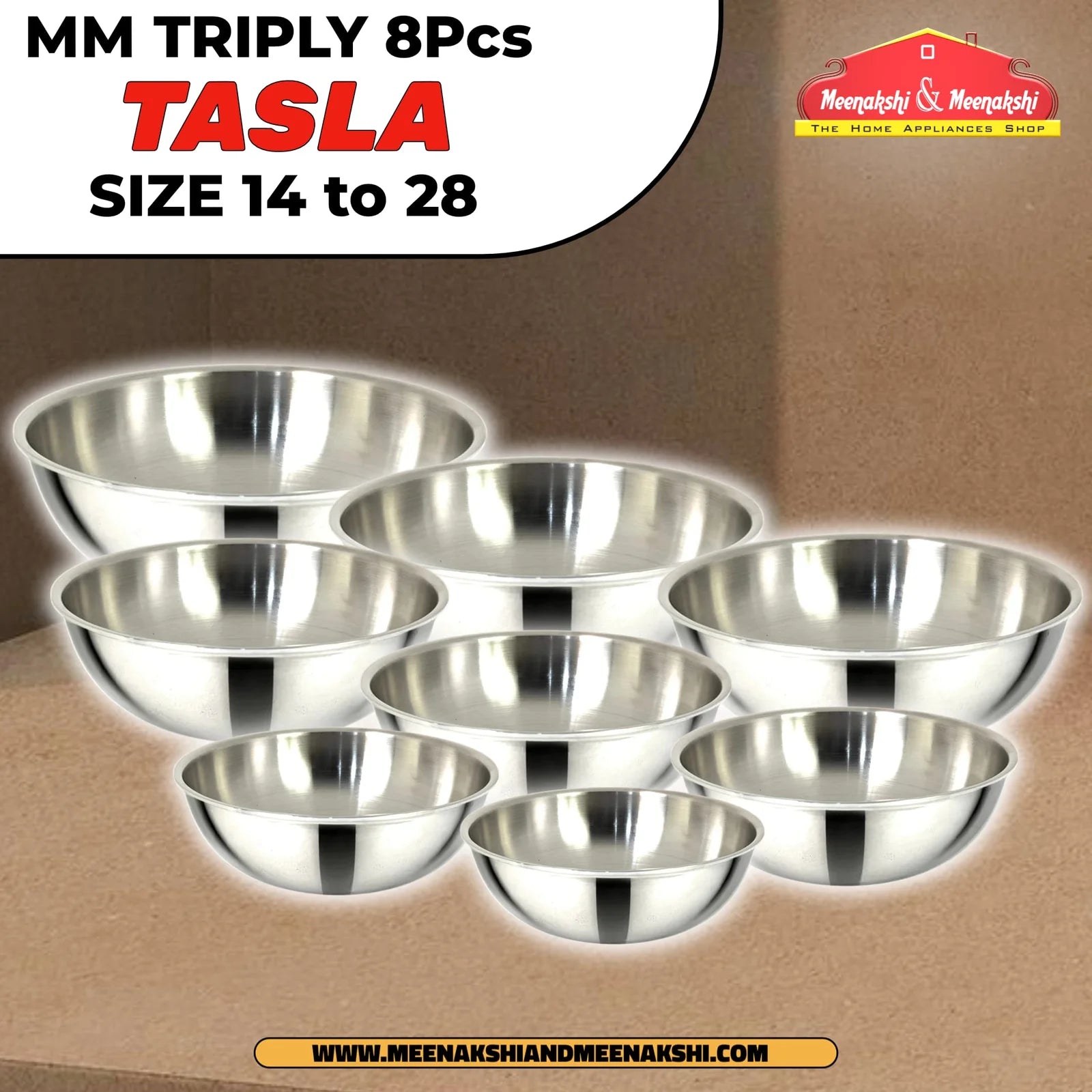 MM Triply 8Pcs Tasla Size 14 to 28 MM2566