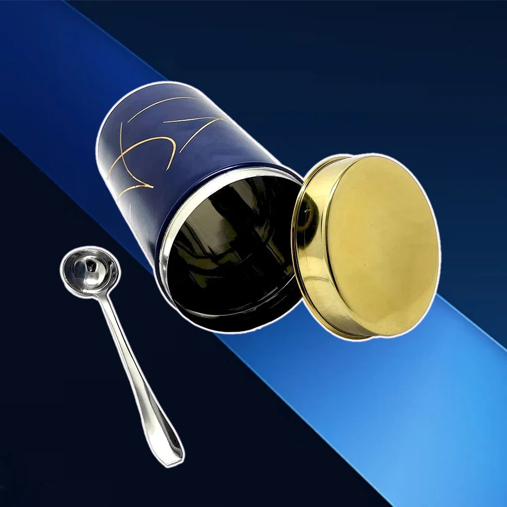 MM SS BAMBOO CANISTER WITH SPOON INK BLUE 900ML MM1196