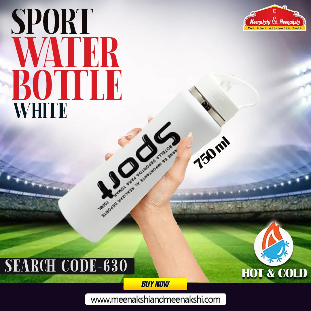 Sports Water Bottle White 750 ml MM630