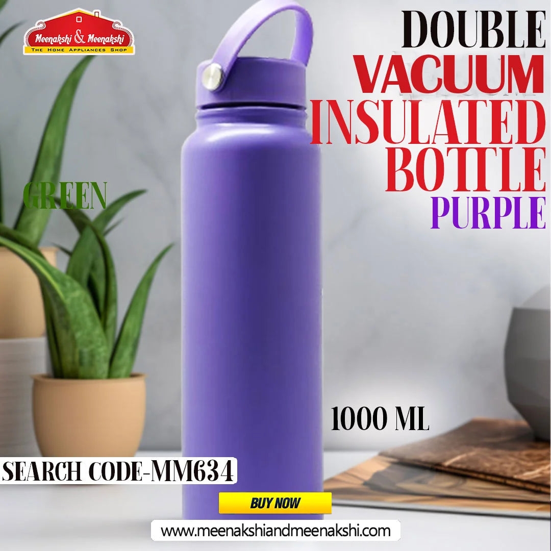 Double Wall Vacuum Bottle Purple 1000ml MM634