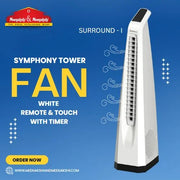 SYMPHONY TOWER FAN WHITE REMOTE & TOUCH WITH TIMER