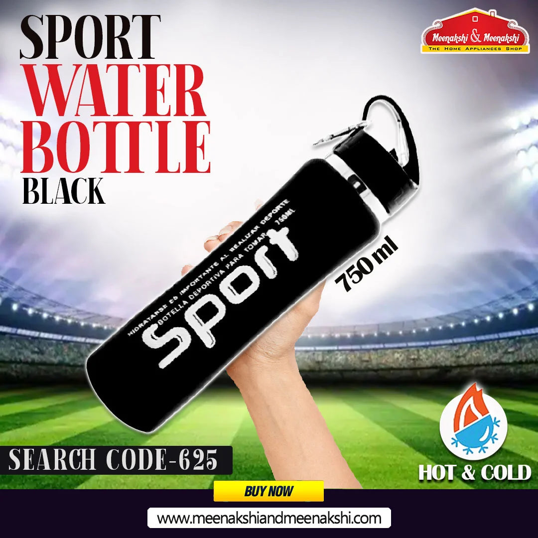 Sports Water Bottle Black 750 ml MM625