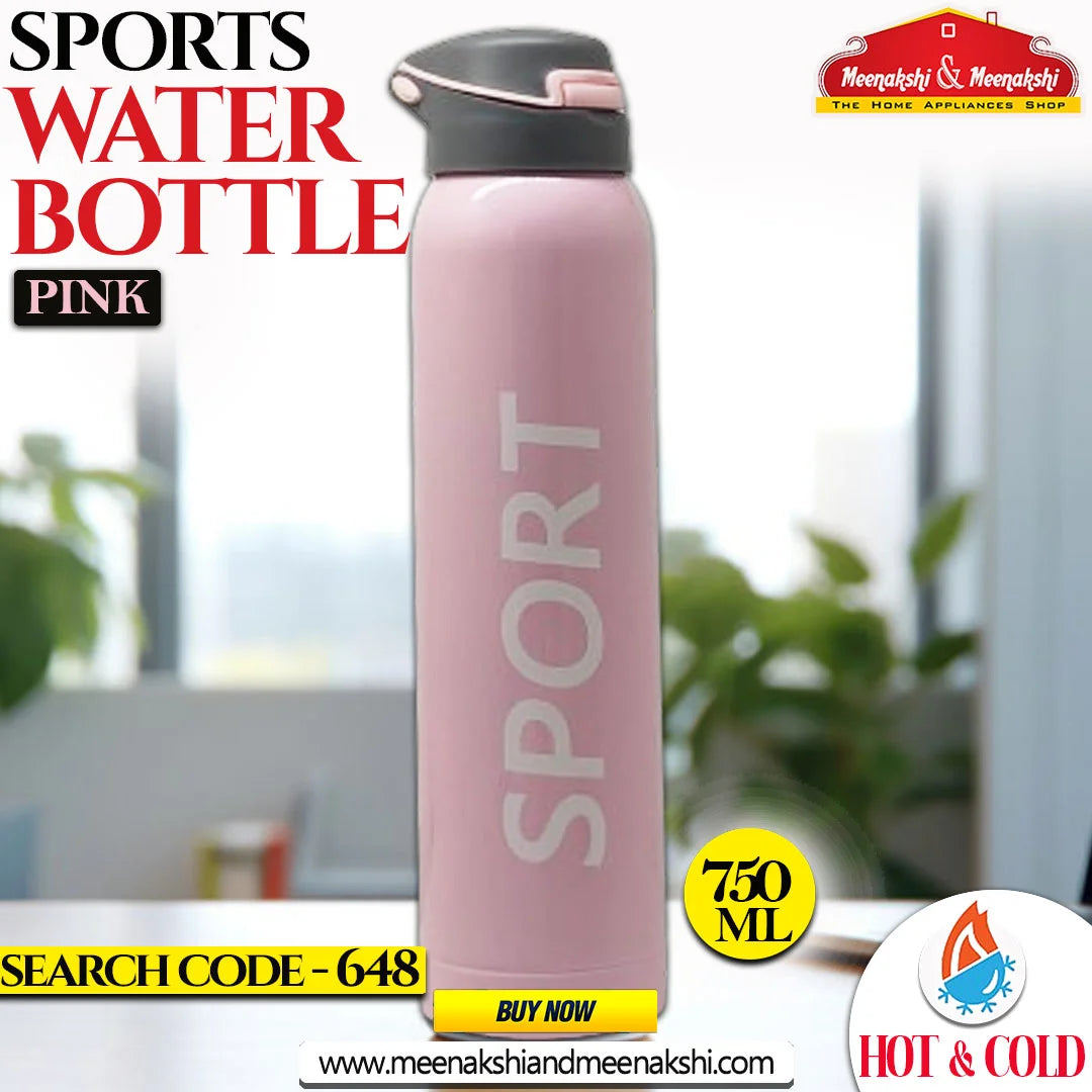 Sports Water Bottle Pink 750 ml MM648