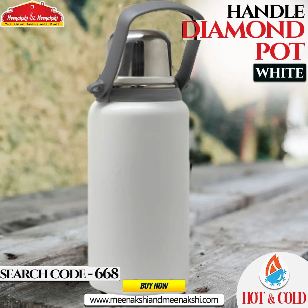 Handle Diamond Pot White 1000 ml MM668