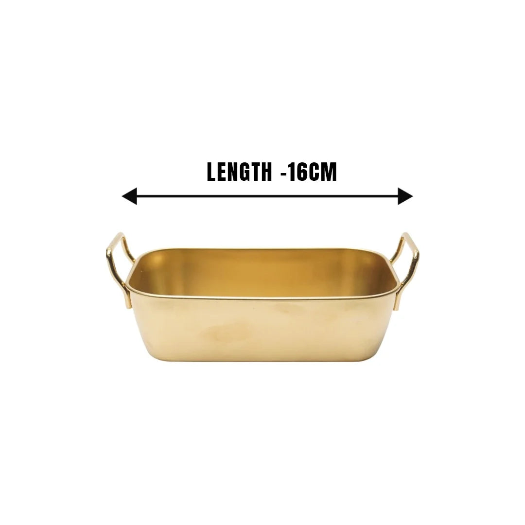 MM SS Gold PVD Coating Rectangle Bowl 600ml 650