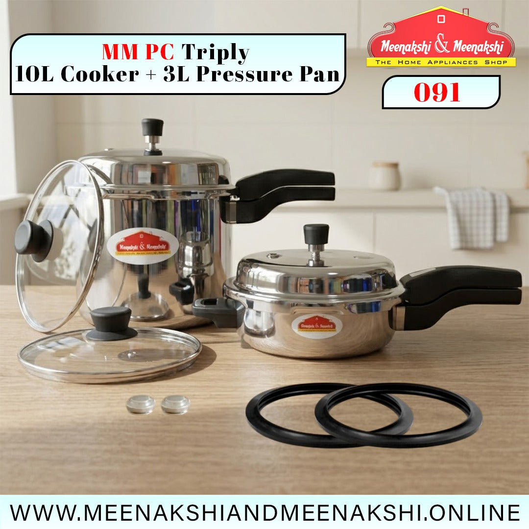 MM PC Triply 10L Cooker + 6.5L Pressure Pan 091