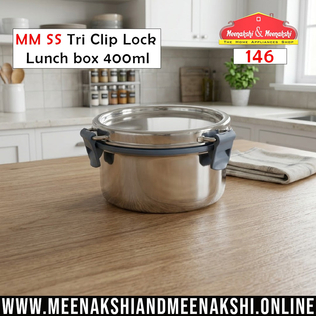 MM SS Tri Clip Lock Lunch box 400ml 146