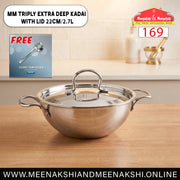 MM Triply Extra Deep Kadai With Lid 22cm/2.7L 169