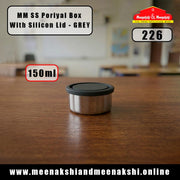 MM SS Poriyal Box With Silicon Lid 150ml Grey 226