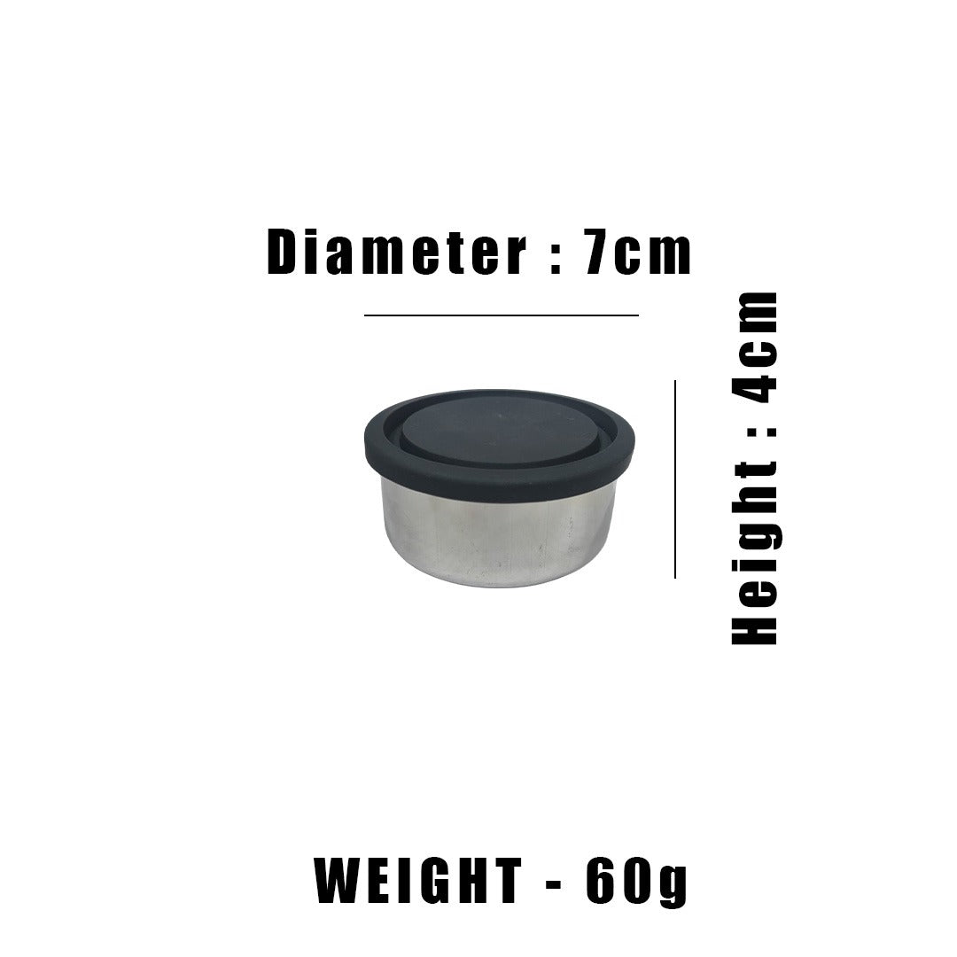 MM SS Poriyal Box With Silicon Lid 150ml Grey 226