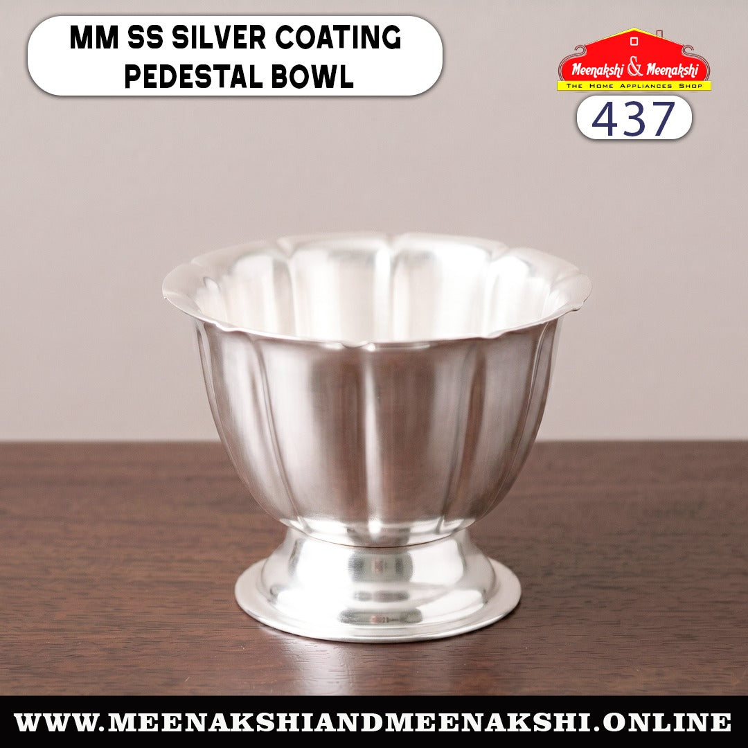 MM SS Silver Coating Pedestal Bowl 437