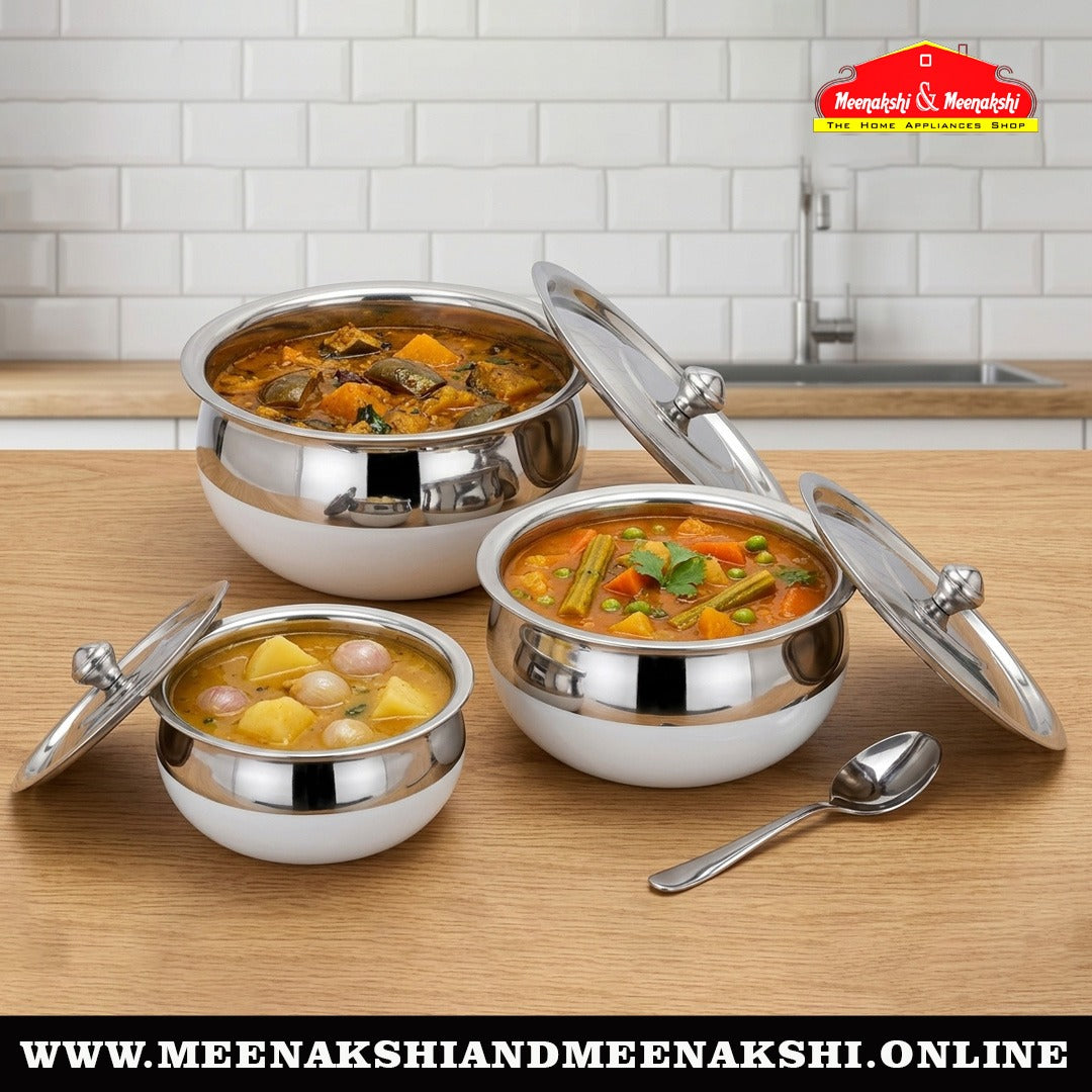 MM SS 20 Guage 3PCS Parappu Chetty with Lid 483