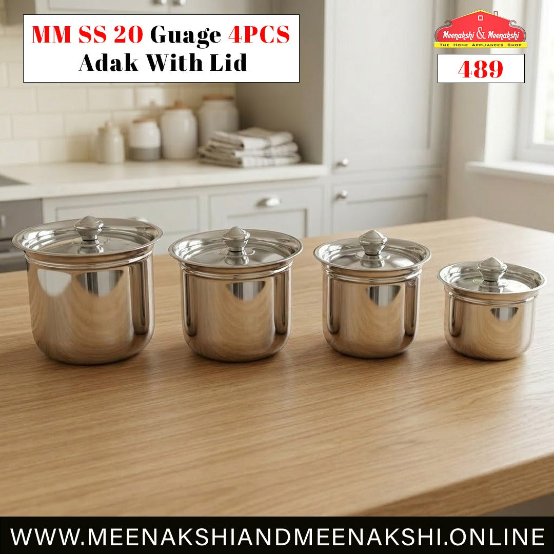 MM SS 20 Guage 4PCS Adak With Lid 489
