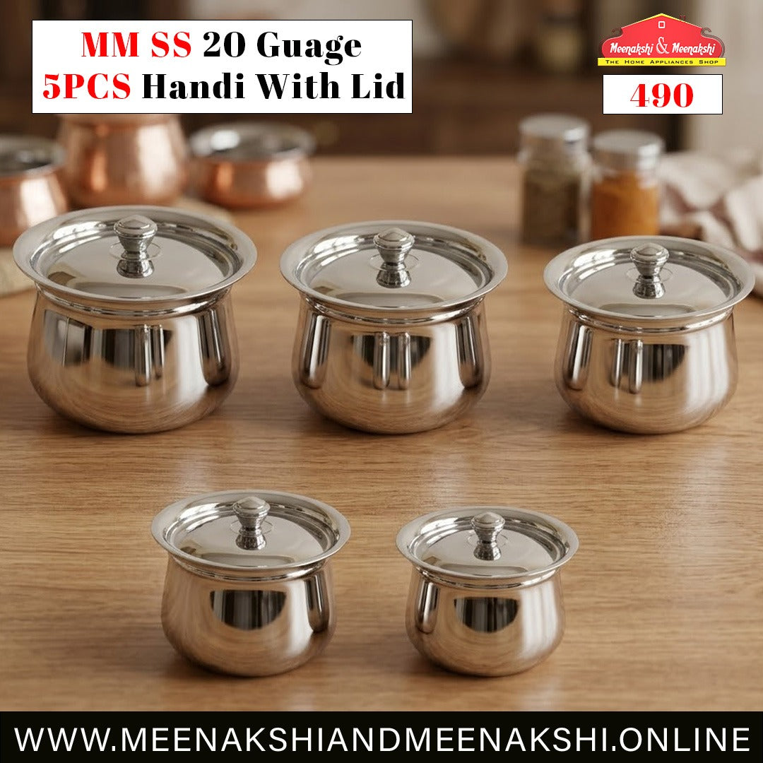 MM SS 20 Guage 5PCS Handi With Lid 490