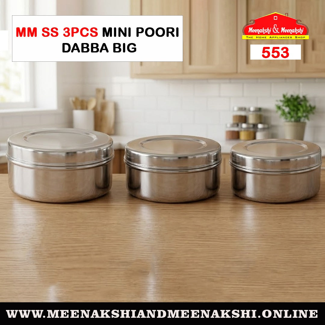 MM SS 3PCS Mini Poori Dabba Big 553