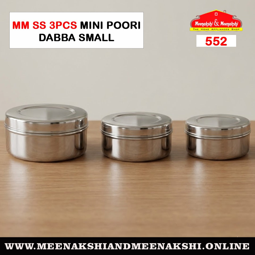 MM SS 3PCS Mini Poori Dabba Small 552