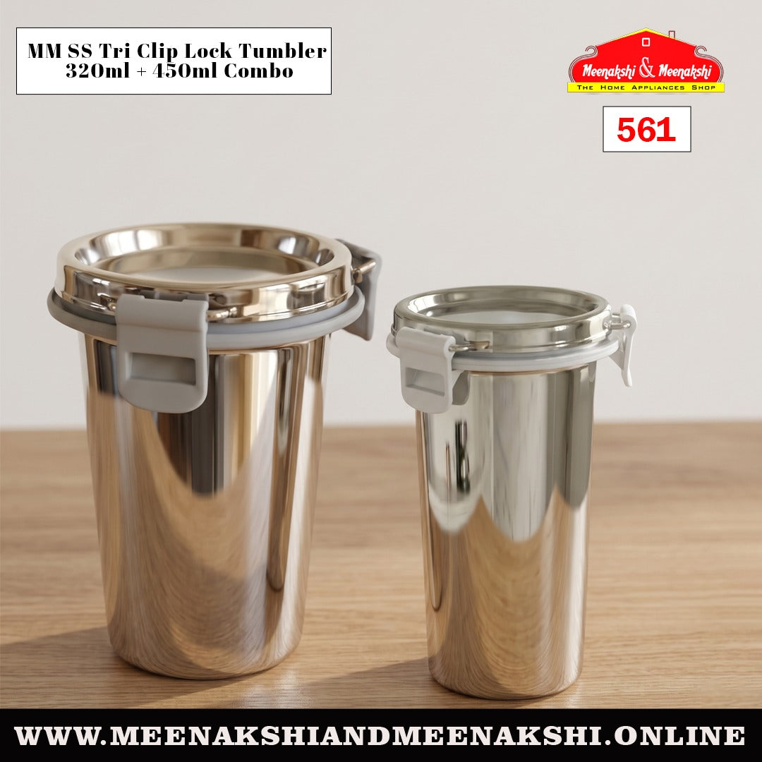 MM SS Tri Clip Lock Tumbler 320ml + 450ml Combo 561