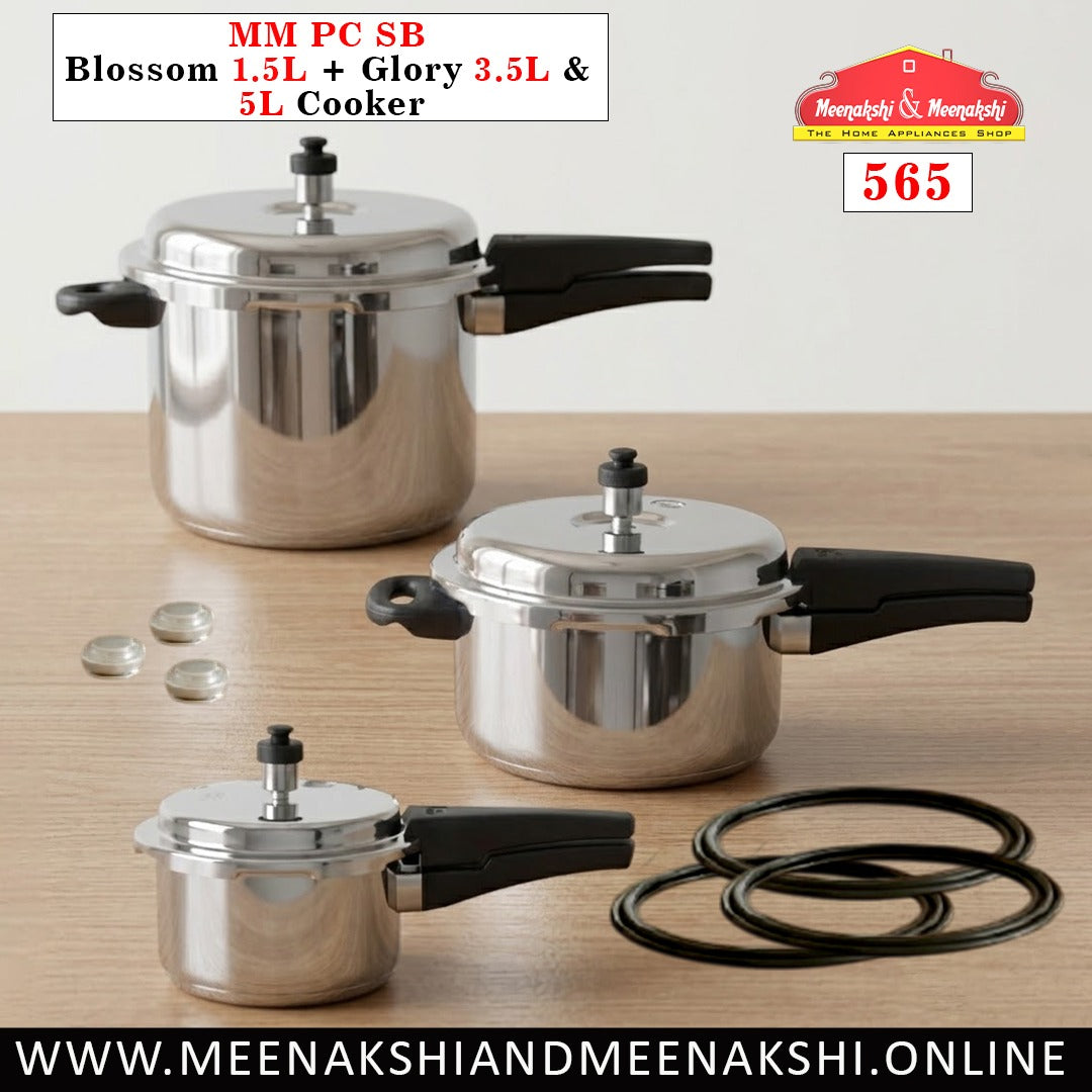 MM PC SB Blossom 1.5L + Glory 3.5L & 5L Cooker 565