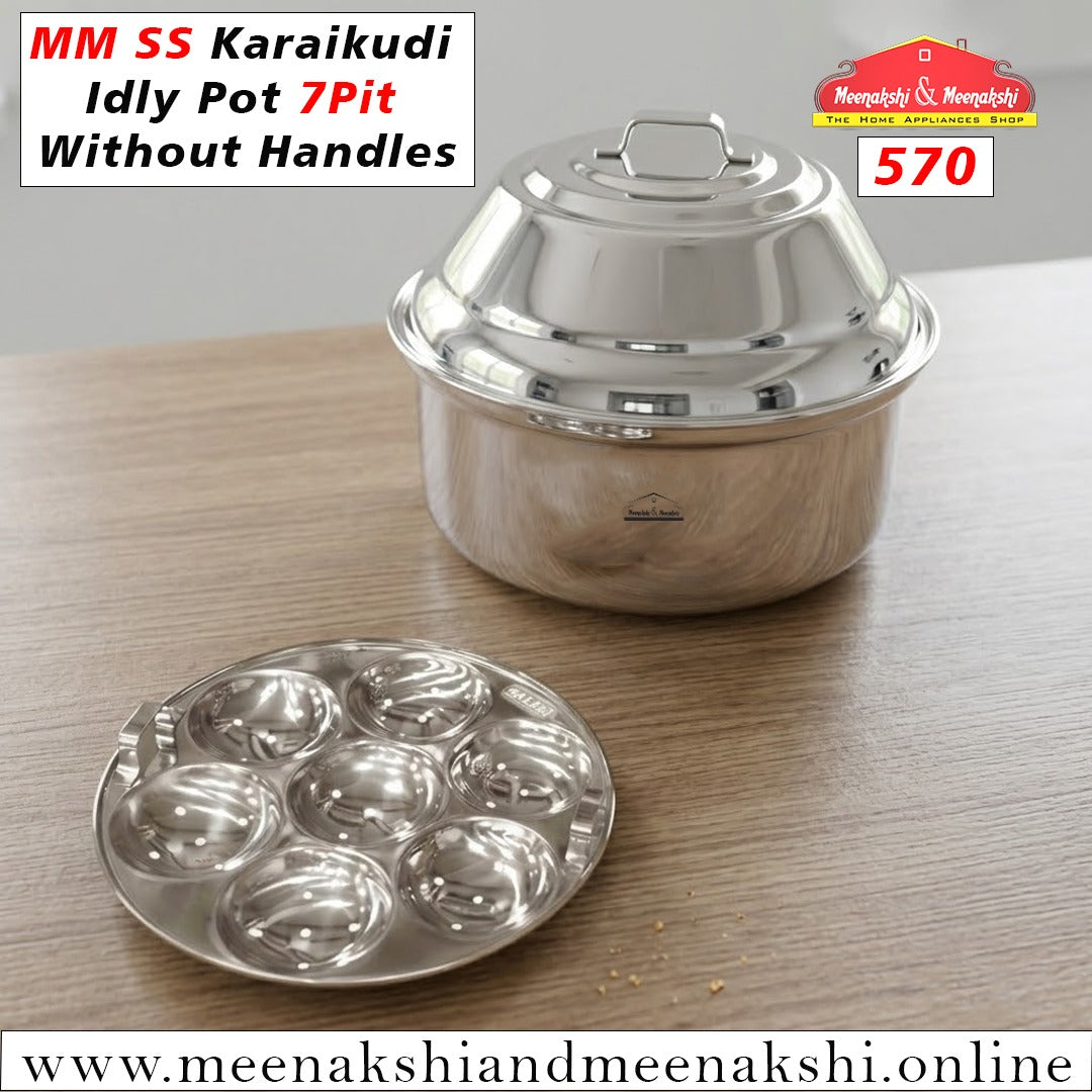 MM SS Karaikudi Idly Pot 7Pit Without Handles 570