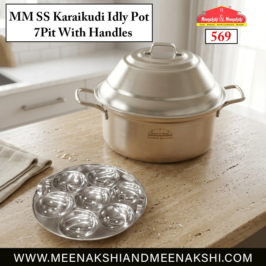 MM SS Karaikudi Idly Pot 7Pit With Handles 569