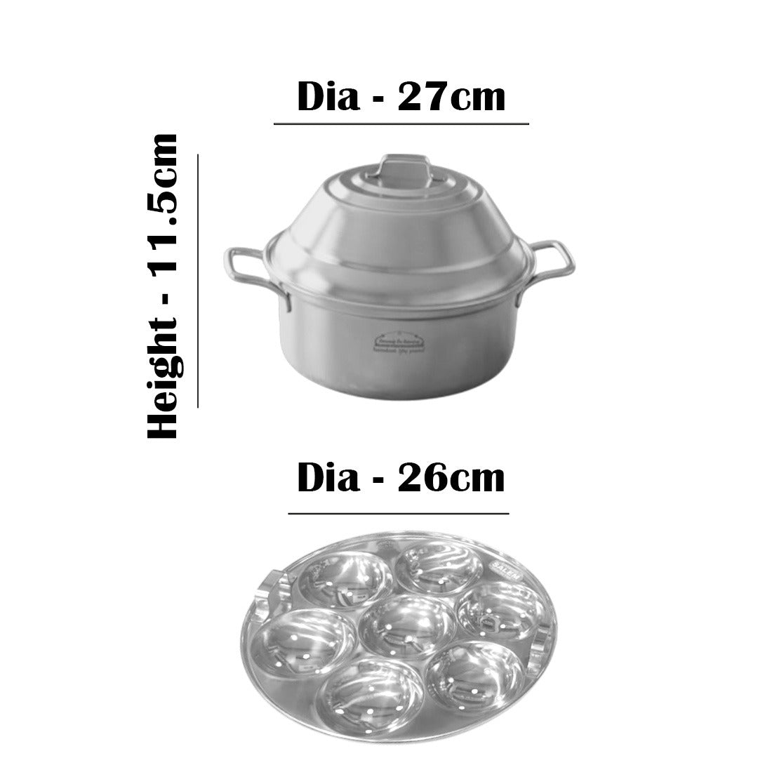 MM SS Karaikudi Idly Pot 7Pit With Handles 569